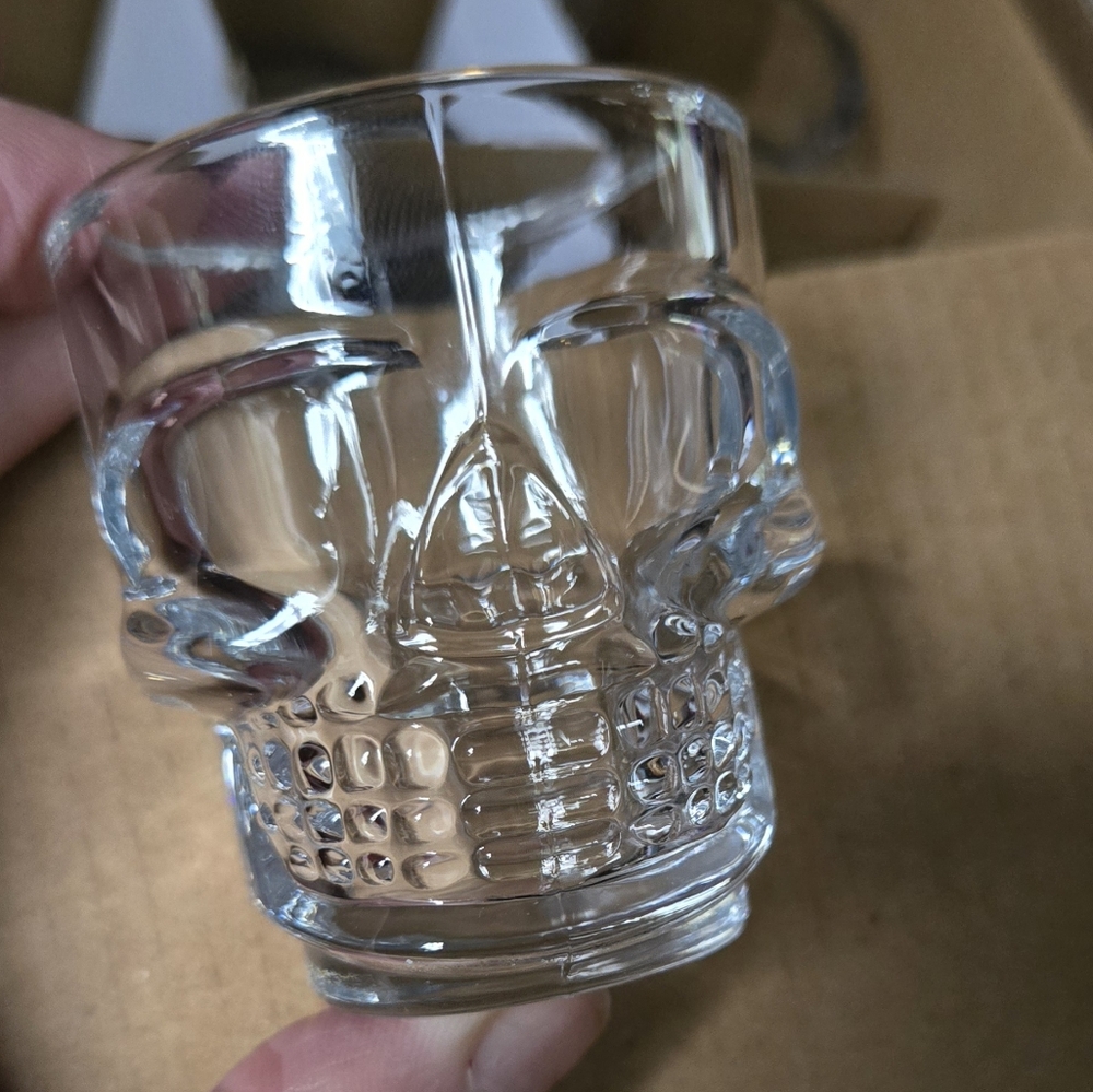Skull shot glass Real Living 6 glass set NEW in box gift set - Picture 3 of 5